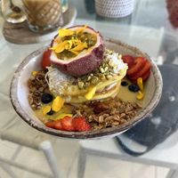 Veganised lemon ricotta pancakes  at The Milkman's Daughter in Mermaid Beach