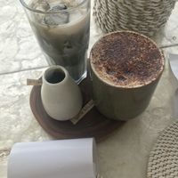 Ice charcoal latte & capuccino  at The Milkman's Daughter in Mermaid Beach