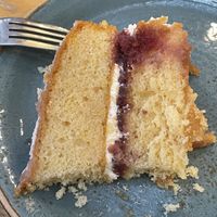 Vegan Victoria Sponge Cake (already had a bite oopsie)  at Route 7 in Aviemore