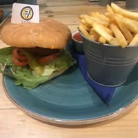 Vegan burger  at Route 7 in Aviemore
