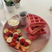 Sweet waffles at Naked Bakery in Edinburgh