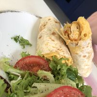 Chicken & mac’n’cheeze wrap   at Naked Bakery in Edinburgh