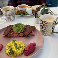 Half moon avocado waffle  at Naked Bakery in Edinburgh