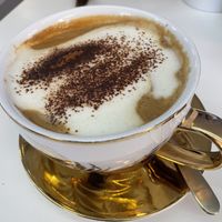 Lovely big cup of coffee   at Naked Bakery in Edinburgh