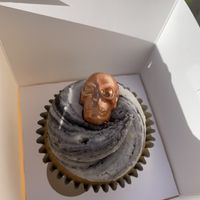 Raspberry and white chocolate cupcake  at Naked Bakery in Edinburgh