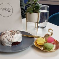 Red velvet donut and macarons at Naked Bakery in Edinburgh