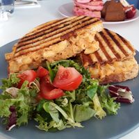 Mac n cheese toastie at Naked Bakery in Edinburgh