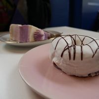 Red velvet doughnut at Naked Bakery in Edinburgh