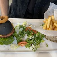 Yummy vegan cheese burger  at Naked Bakery in Edinburgh