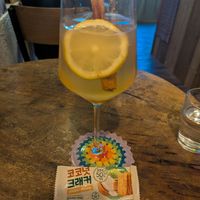 The complimentary coconut crackers were an awesome pairing with my drink as well! they really put some thought into this! at HOME Bistro and Cafe in Busan