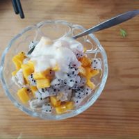 raw ice cream  at Beijing Vegan Hut in Beijing