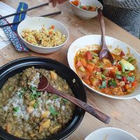 Lentil stew, Moroccan stew (can't remember rice dish name) at Beijing Vegan Hut in Beijing