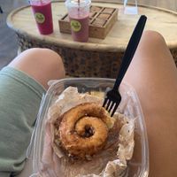 really yummy smoothies and warmed cin roll at Fruta in Chandler