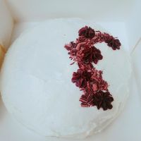 Vanilla cake with vanilla frosting at Sweets by Pepper in Geneva