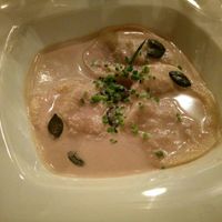 Pumpkin and chestnut ravioli at Le Relais de Chambésy in Geneva