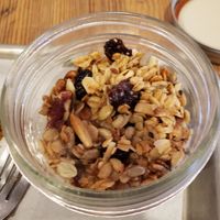 Granola with almond milk. at Good Seed Cafe in Solvang