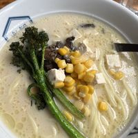 Vegan truffle cream ramen with gluten free noodles  at RAKKAN Ramen - Redondo Beach in Redondo Beach