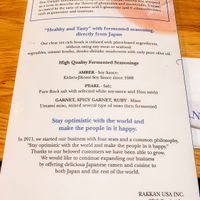 The menu has the vegan bowls and a little description of the restaurant.  at RAKKAN Ramen - Redondo Beach in Redondo Beach