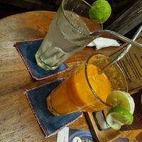 Carrot Cleanser and Coconut water at Kafe in Ubud