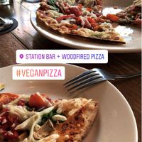 Clarence pizza (vegan option) at Station Bar & Woodfired Pizza in Katoomba