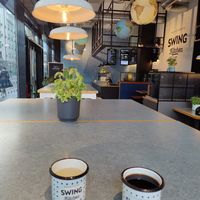 The seating at Swing Kitchen - Rosenthalerstraße in Berlin