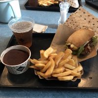 Tirimasu And small burger I can’t remember which one however  at Swing Kitchen - Rosenthalerstraße in Berlin