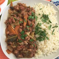 Vegan feijoada at Cantinho da Regina in Sesimbra