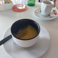 So tasty and refreshing on a hot day!  Orange and banana vegan pudding. at Cantinho da Regina in Sesimbra