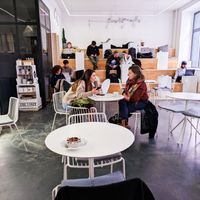 Inside of The Visit Coffee Roastery at The Visit Coffee Roastery in Berlin