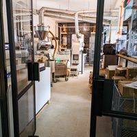 The coffee-roasting area of The Visit Coffee Roastery at The Visit Coffee Roastery in Berlin
