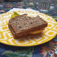 Tasty small sandwich at Antiquity Plant-based Cafe @ The Timetravellers Bookshop in Skibbereen