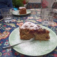 Swedish cherry cake at Antiquity Plant-based Cafe @ The Timetravellers Bookshop in Skibbereen