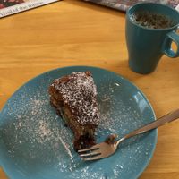 Best vegan cake I’ve had. Cherry-chocolate cake. 👌 at Antiquity Plant-based Cafe @ The Timetravellers Bookshop in Skibbereen