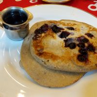 Vegan Blueberry Pancakes (also Gluten Free) at WhatNot Shoppe Cafe in Shamokin