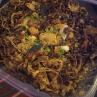 Mujadara plate, to go. at Aladdin's Eatery - Hyde Park in Cincinnati