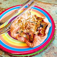 Almond/feta tart at Little Plant Pantry in Amsterdam