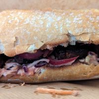 seitan sandwich at Little Plant Pantry in Amsterdam