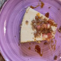 Cheesecake with pomegranate added on top at Little Plant Pantry in Amsterdam