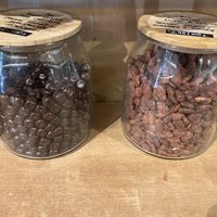 Chocolate covered coconut and caramelised almond  at Little Plant Pantry in Amsterdam