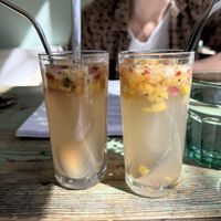 fruity juice (SUPER good!!! Slightly bubbly, I loved it!)  at Little Plant Pantry in Amsterdam