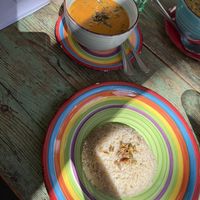 Lentil curry (my favorite! Super delicious) with mixed quinoa-rice  at Little Plant Pantry in Amsterdam