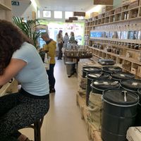 Pantry area.  Zero waste at Little Plant Pantry in Amsterdam