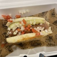 Bratwurst dog  at Dat Dog in New Orleans