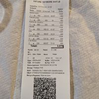 Receipt - total cost for two people. at Oda's Garden in Tirana