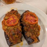 Stuffed aubergine (650 ALL) at Oda's Garden in Tirana