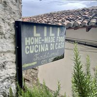 Sign outside of Lili’s as it’s tucked awayy  at Lili Homemade Food in Berat