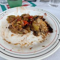 Stuffed zucchini (the menu said pumpkin) and stuffed peppers. I was too hungry so already ate all lot at Temi Albanian Food in Berat