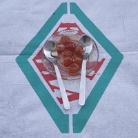 Sweet preserved cherries at Temi Albanian Food in Berat