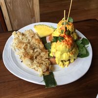 Crab cake Benedict  at No Bones Beach Club in Chicago