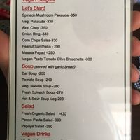 Vegan menu 1 at Little Buddha in Kathmandu